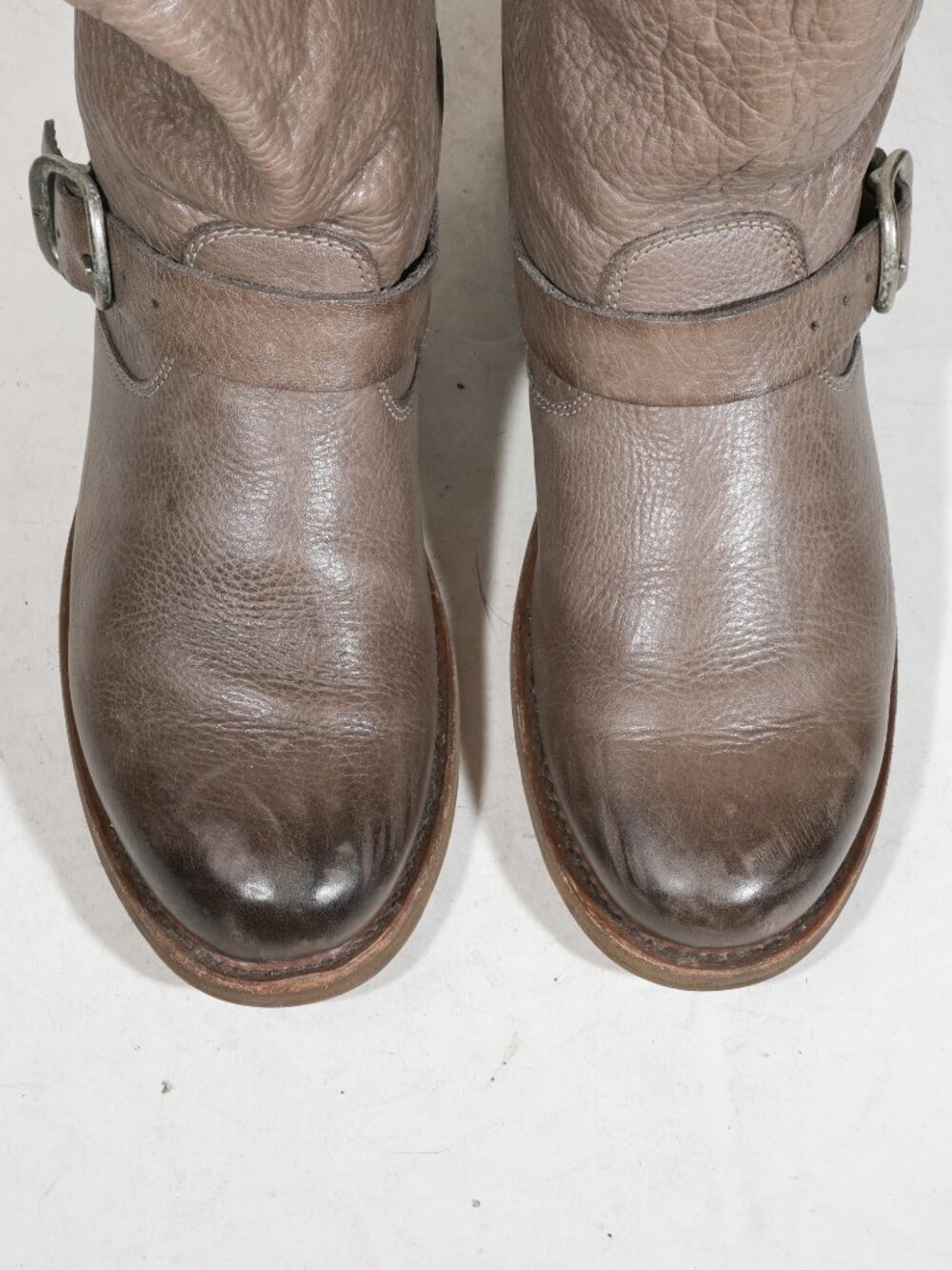 Frye Veronica Short Boot Gray Leather Engineer Moto Biker Women's Size 11 B - Picture 5 of 7